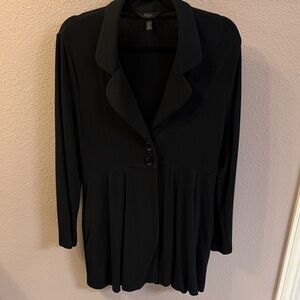 Soma L Black Button-Front Knit Jacket